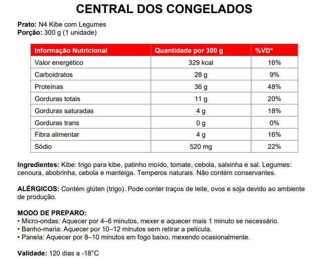 4 -KIBE DE FORNO E LEGUMES 300G