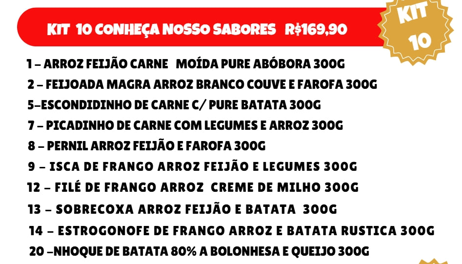 KIT 10 CONHEÇA NOSSOS SABORES