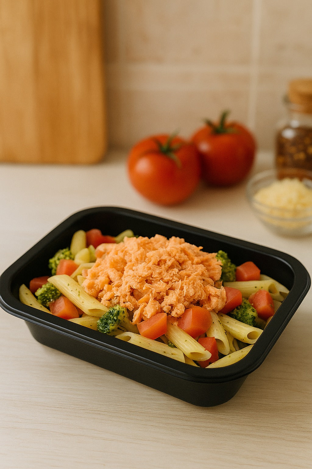 28 - SALMÃO AO PENNE COM BRÓCOLIS E TOMATE 280g