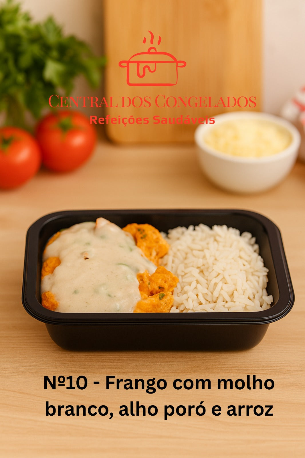 10 - FRANGO CREMOSO DE ALHO PORÓ COM ARROZ 300G