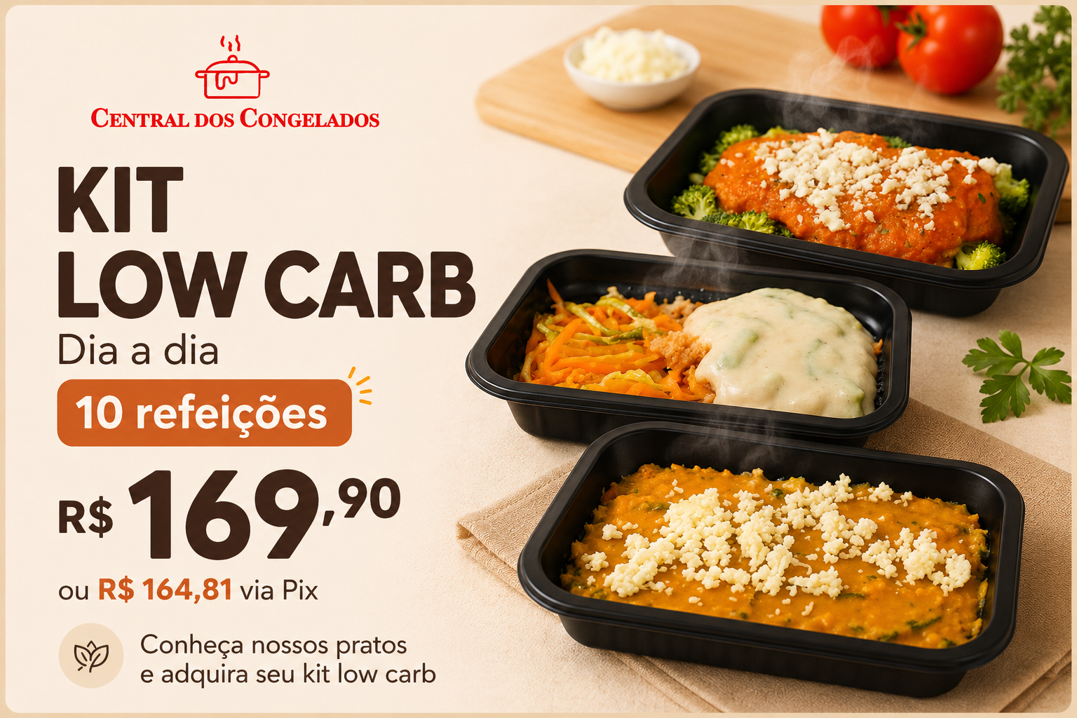 KIT DIA A DIA LOW CARB 10 REFEIÇÕES