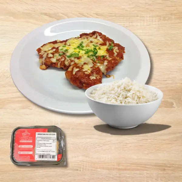 15 - FILET DE FRANGO A PARMEGIANA E ARROZ BRANCO 300G