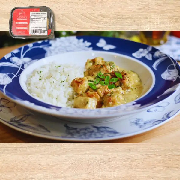 10 - FRANGO CREMOSO DE ALHO PORÓ COM ARROZ 300G