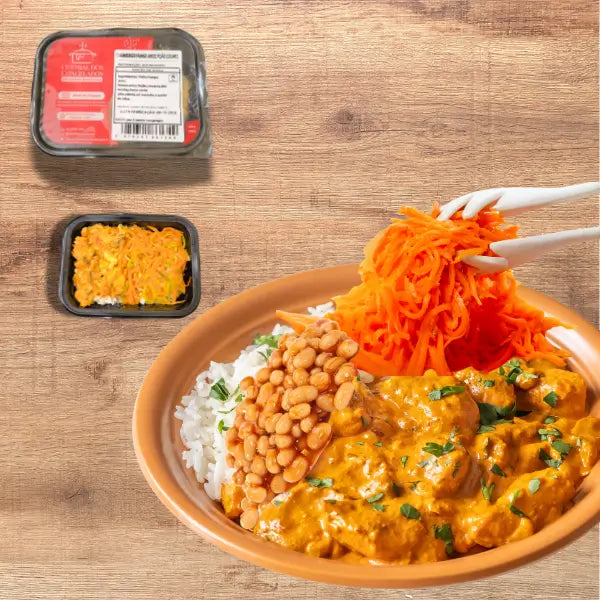 9 - ISCA DE FRANGO LEGUMES FEIJÃO ARROZ  300G