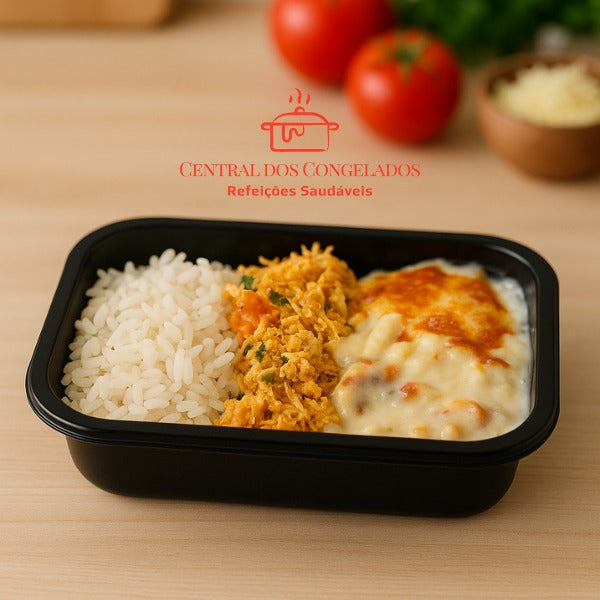 27-FRANGO DESFIADO COUVE FLOR GRATINADA E ARROZ 300G
