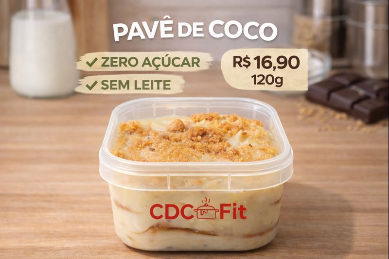 PAVÊ DE COCÔ SEM AÇUCAR SEM LACTOSE 120G