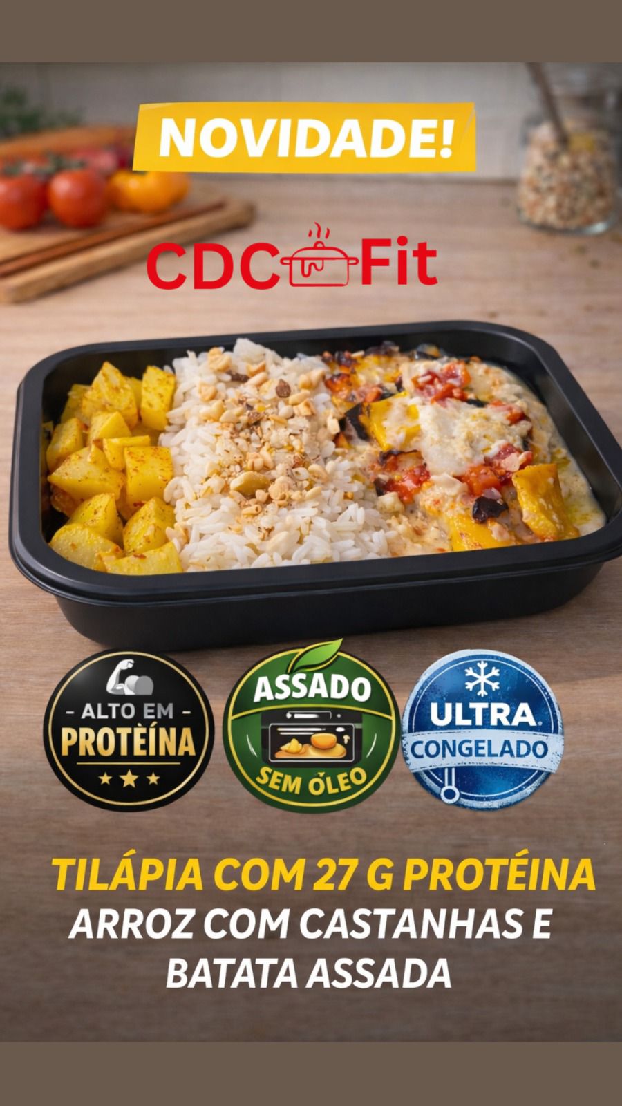 51 - TILÁPIA MOLHO PRAIANO ARROZ COM CASTANHAS E BATATA 300g